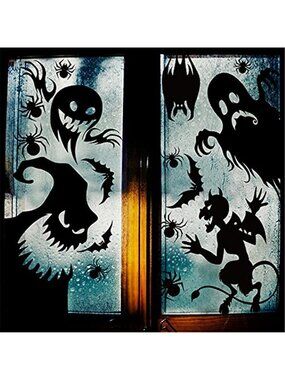 Halloween Window Cling Sticker, Giant Spooky Monster Silhouette Window